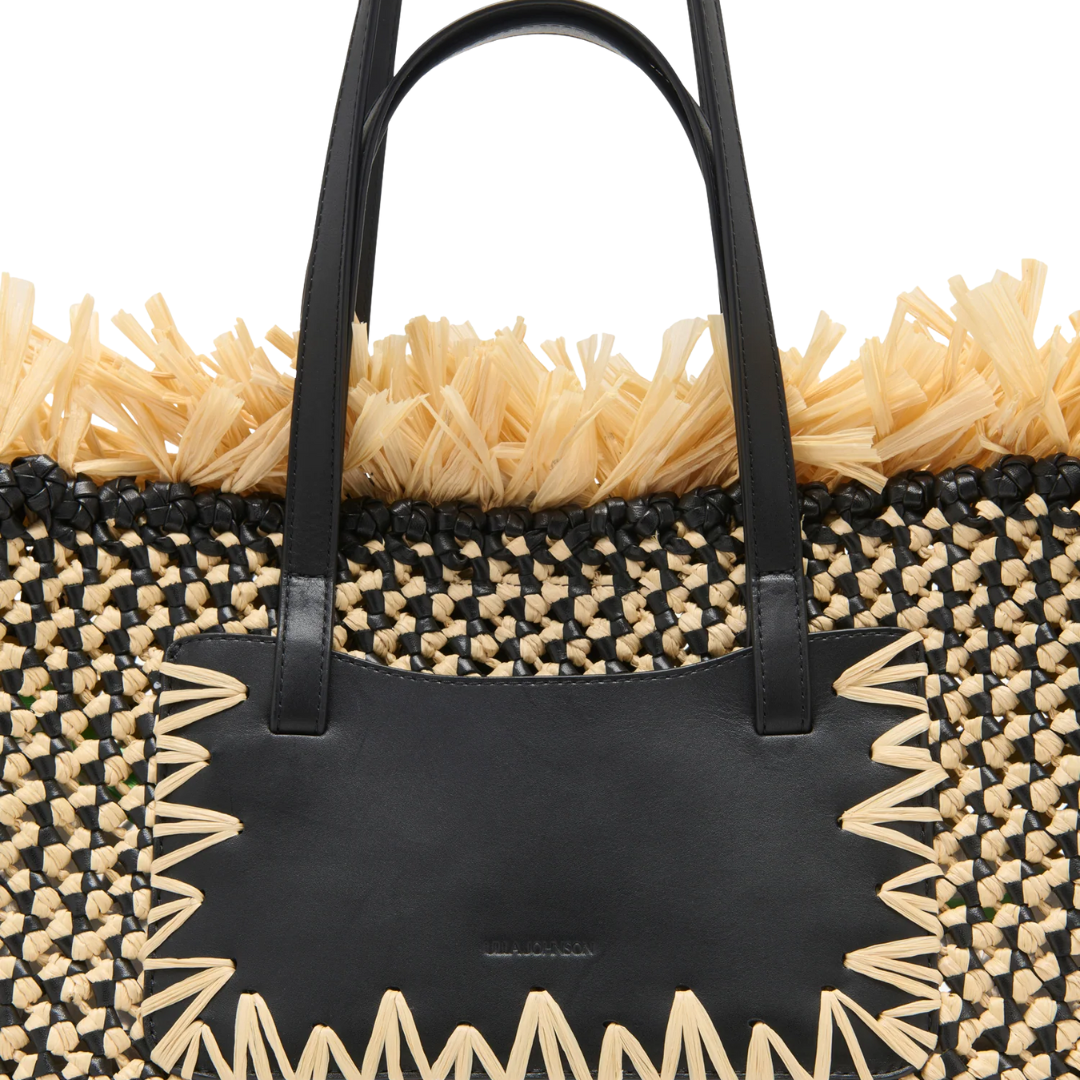 Lali Small East-West Tote in Noir Natural