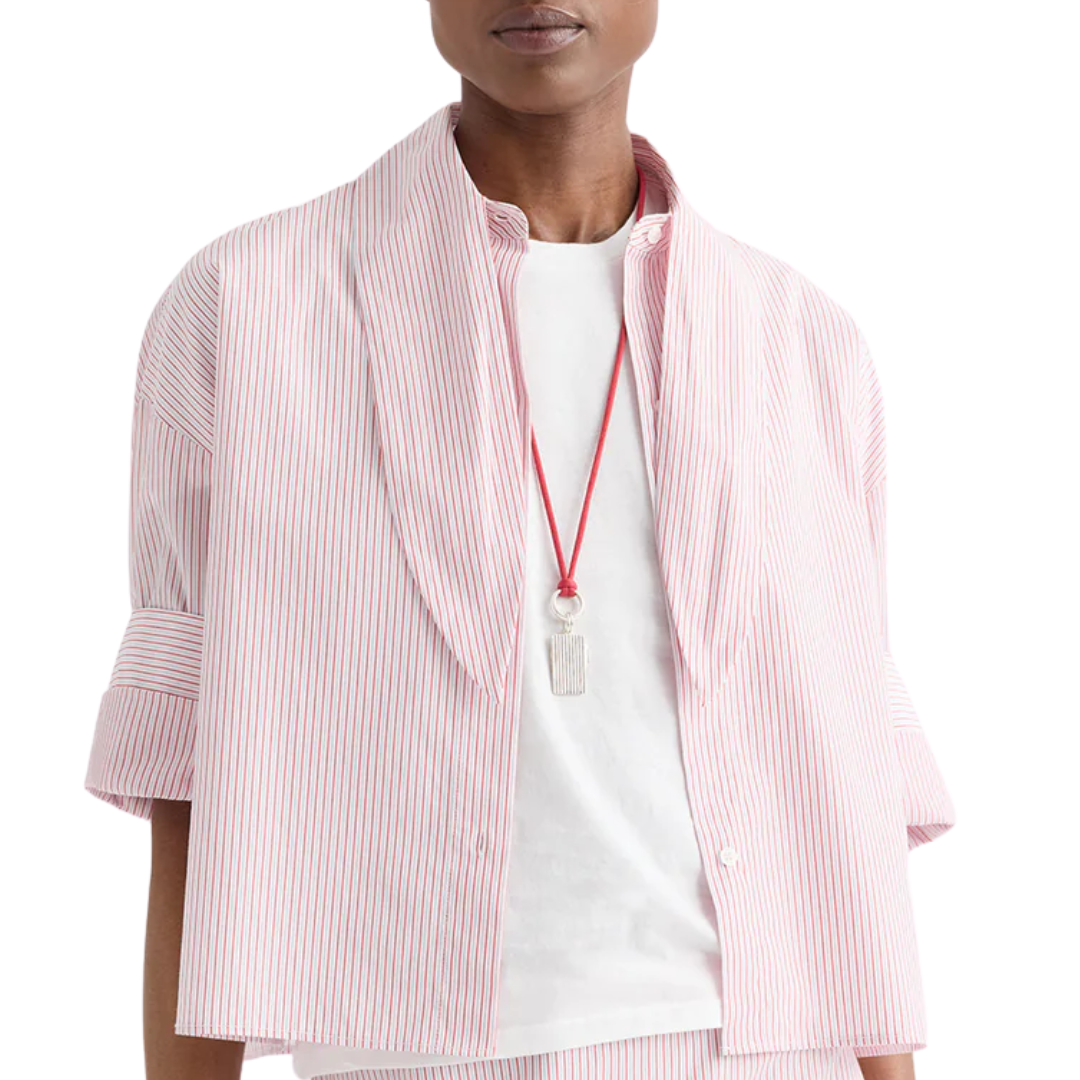 Tie One On Shirt in White/Red