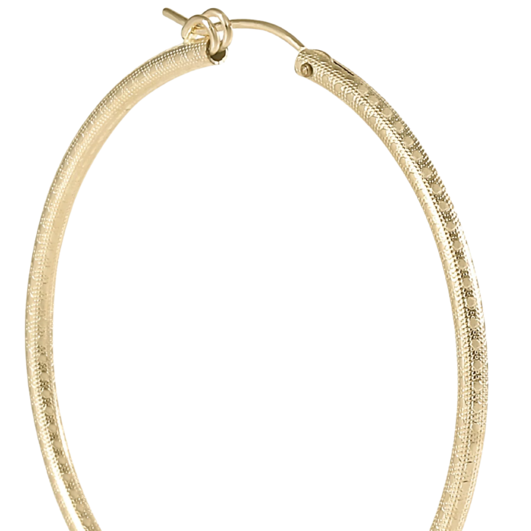 Round Gold 2" Hoop-Textured