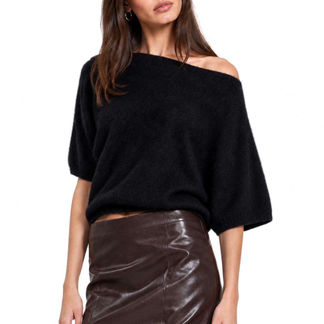 Off the Shoulder Batwing Dolman in Black