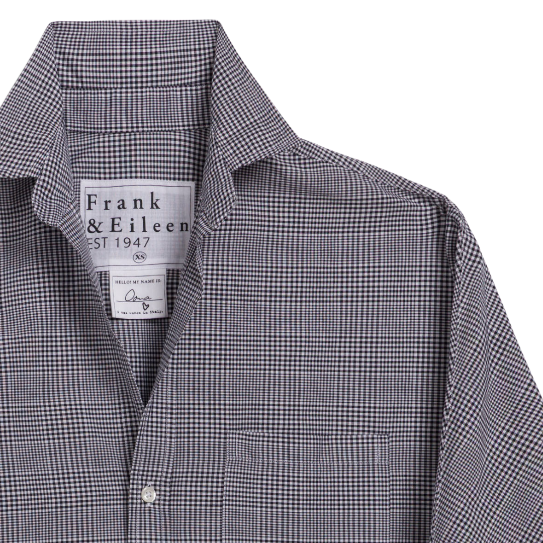 Oona Continuous Button-Up in Black White Plaid