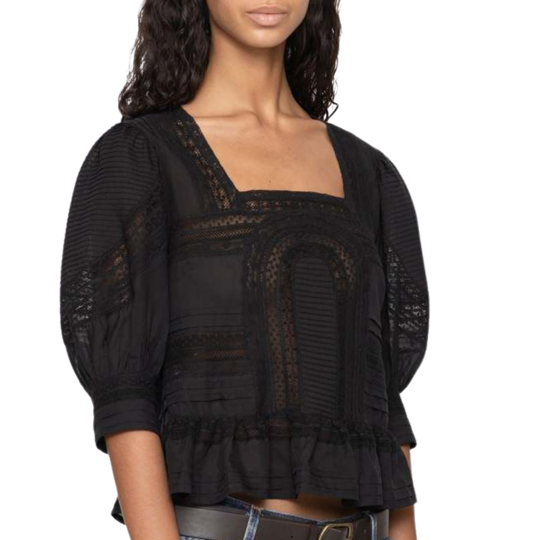 Franca Lace Top in Black
