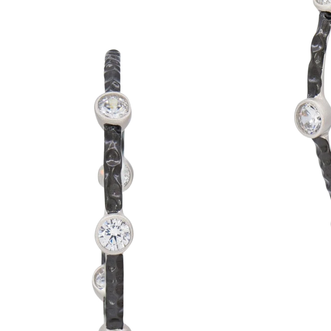 Starry Night Hoop Earrings in Silver