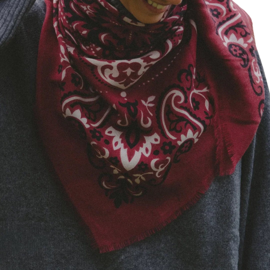 Bandana Wool Cashmere in Bordeaux