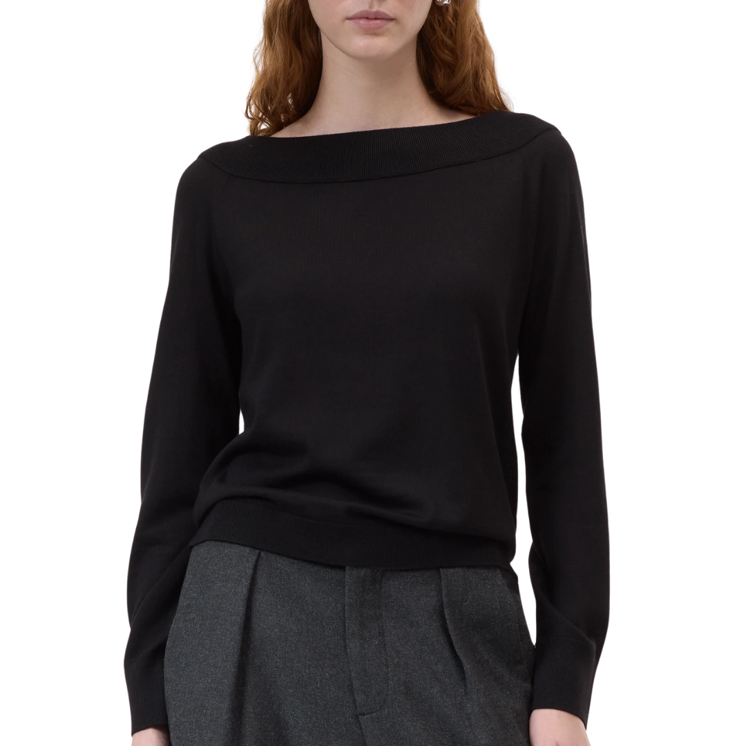 Wool And Silk Blend Jumper in Black