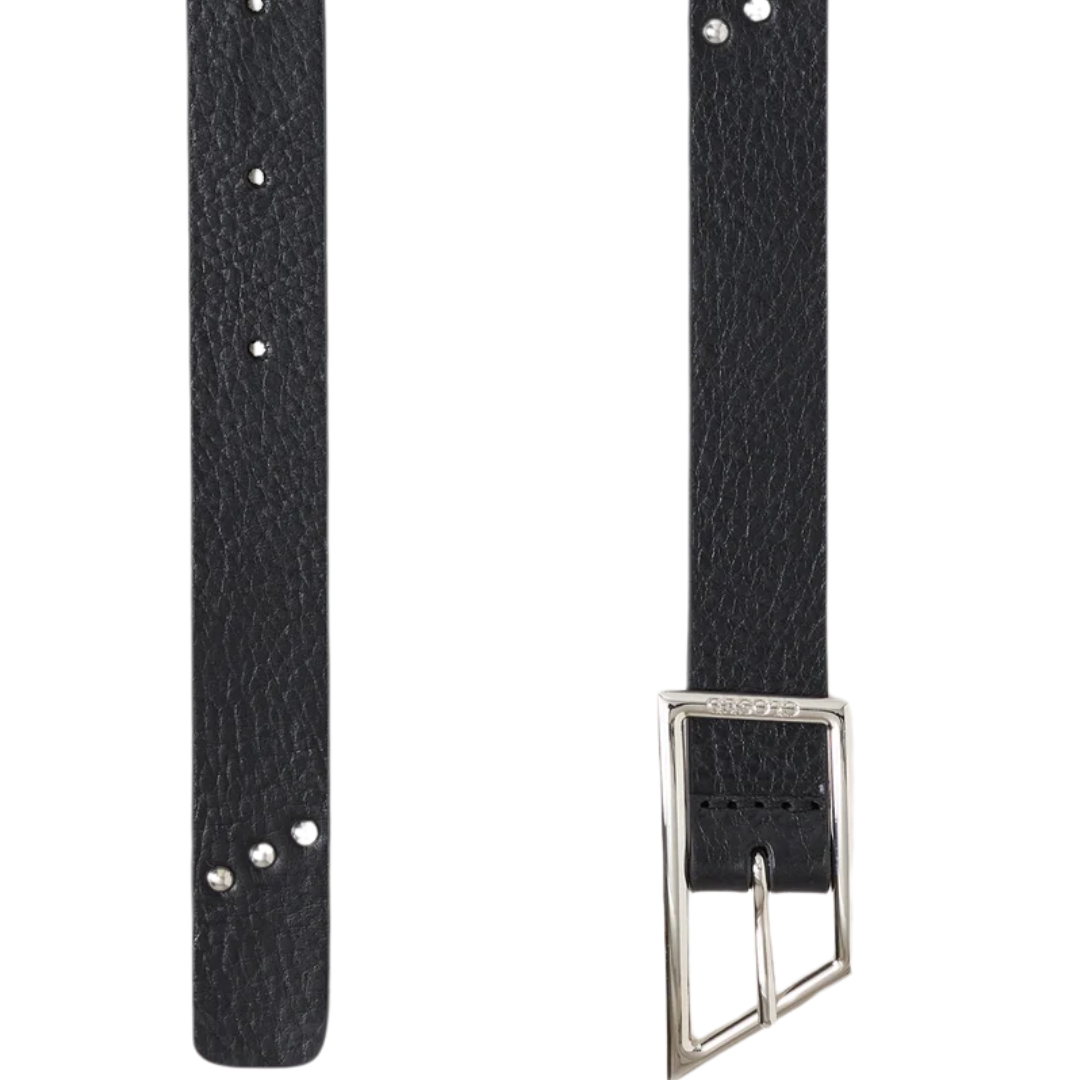 Studded Leather Belt in Black