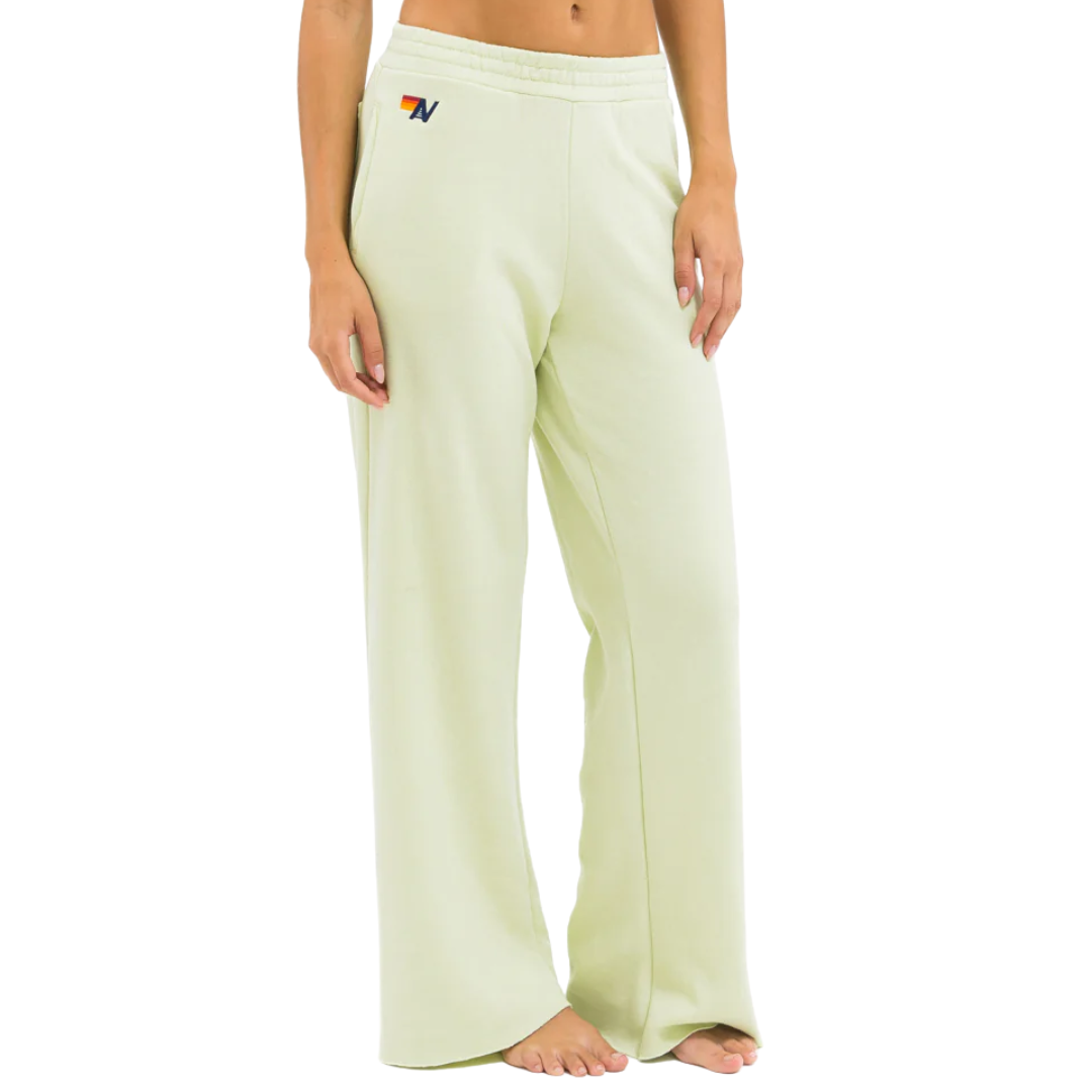 5 Stripe Wide Sweatpants in Lime Cream/Seafoam