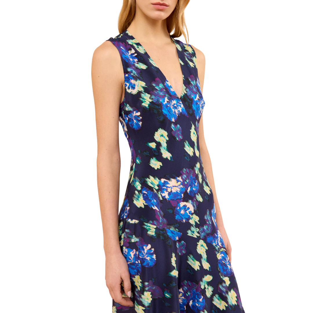 Elowen Silk Dress in Evening Bloom