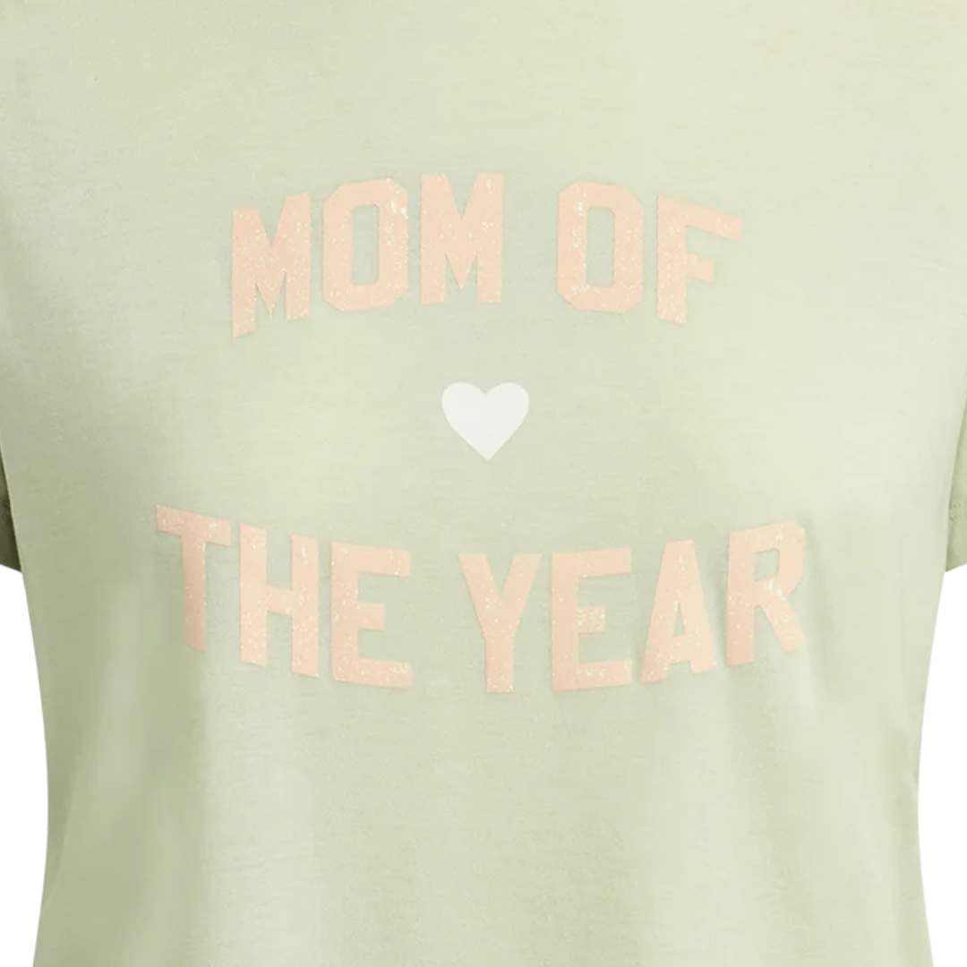 The Mom Of The Year Tee in Light Sage Pale Pink