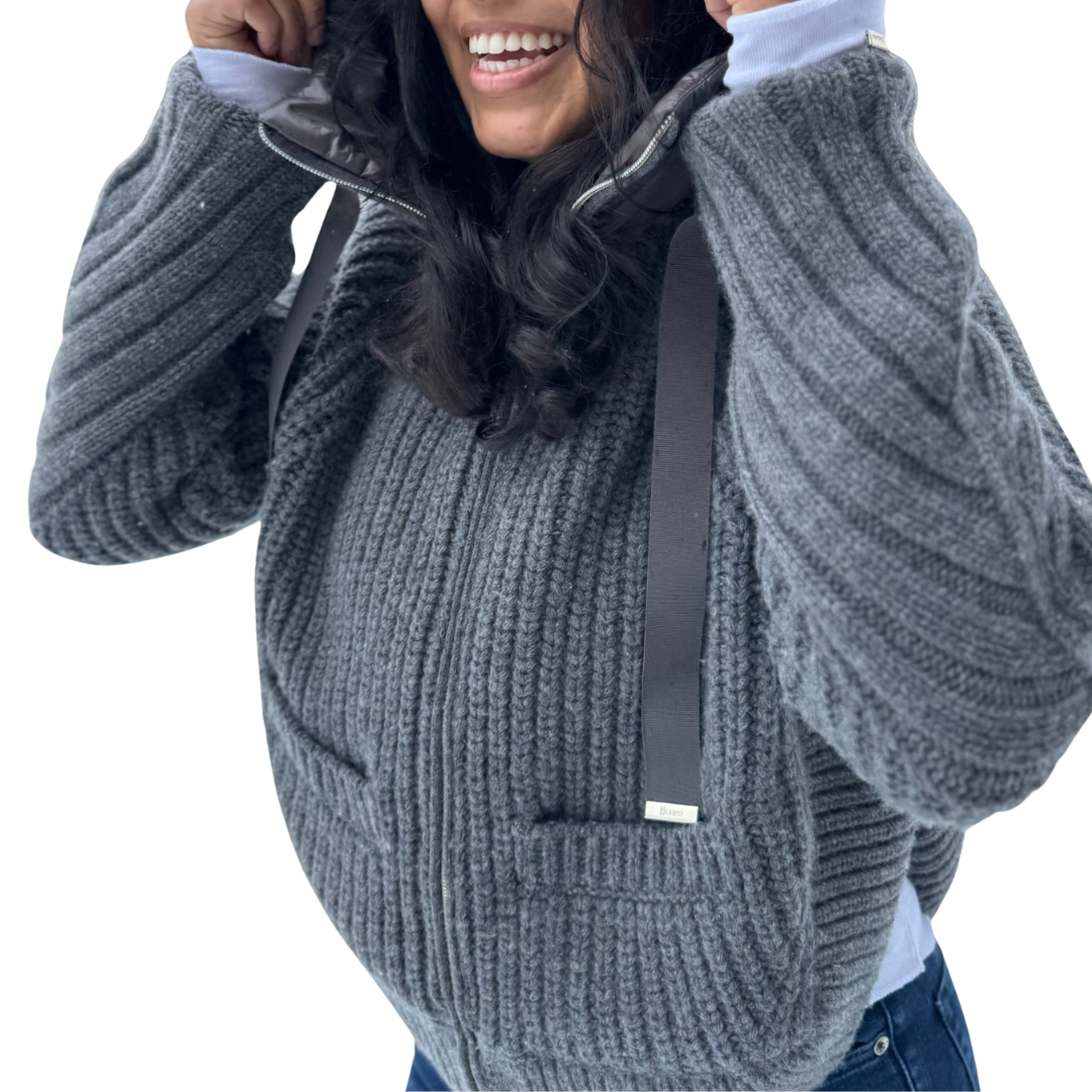 Cob Stitch Cardigan Stitch in Grey