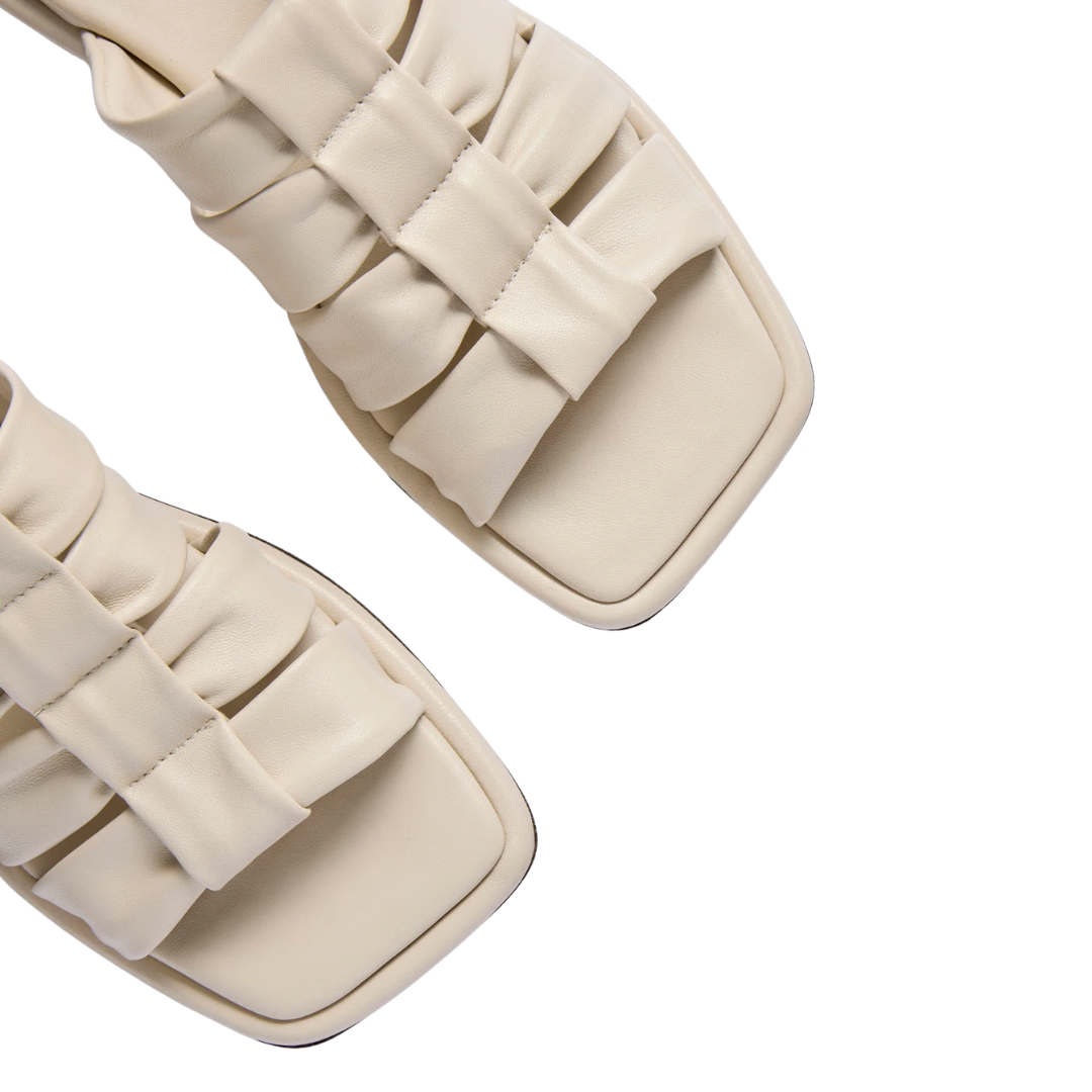 Selena Cloud Mule Sandal in Vanilla Nappa