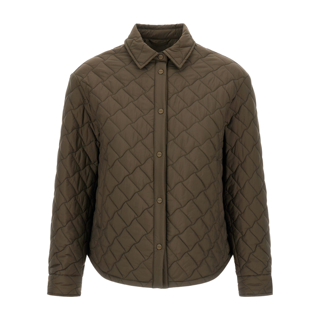 Ecoage Shacket in Green/Beige