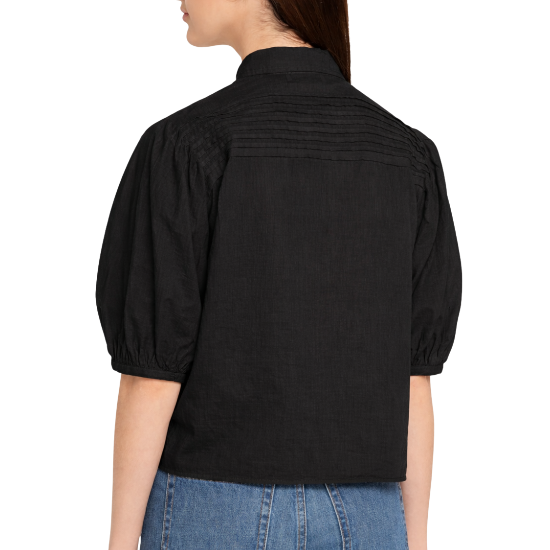Cordelia Button Up Top in Noir