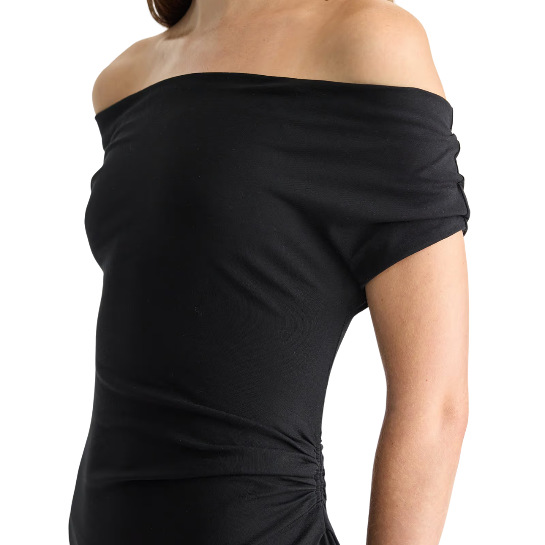 Marles Off The Shoulder Dress in Black