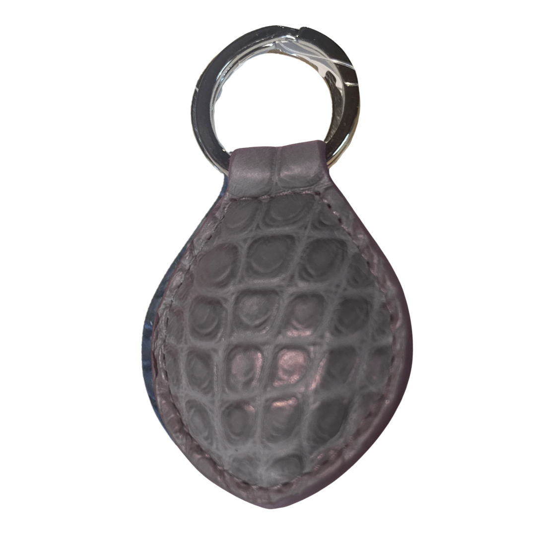 Matte Alligator Tear Drop Key Fob in Blue Jean