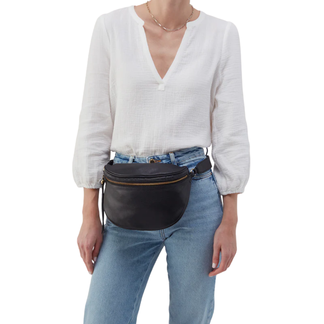 Juno Belt Bag in Smooth Black