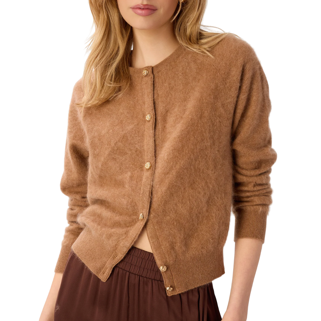 Dorian Cashmere Cardigan in Caramel