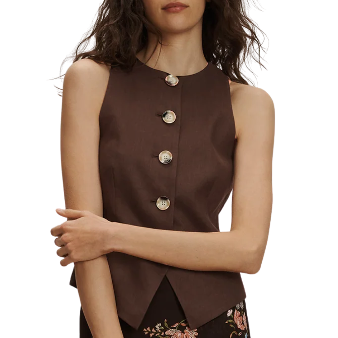 Hartwell Tailored Vest in Dark Mocha