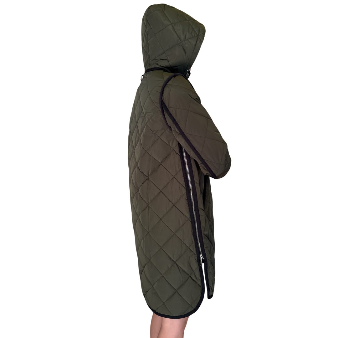 Libby Quilted Coat in Forest Green