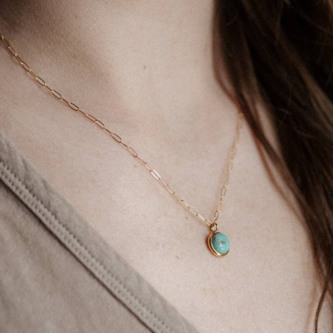 Hyalite Necklace in Turquoise/Demi-Fine Gold