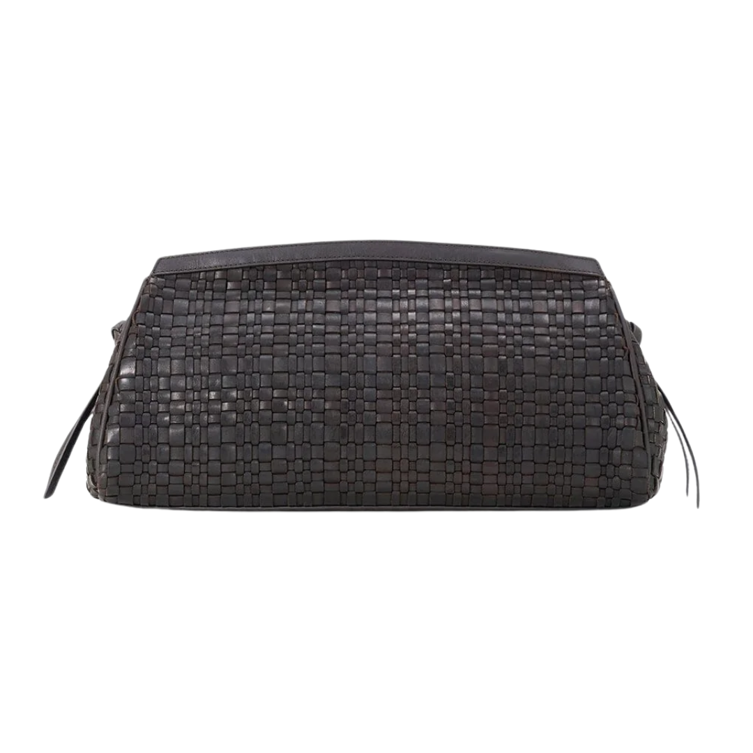 Maude Soft Clutch in Espresso Woven