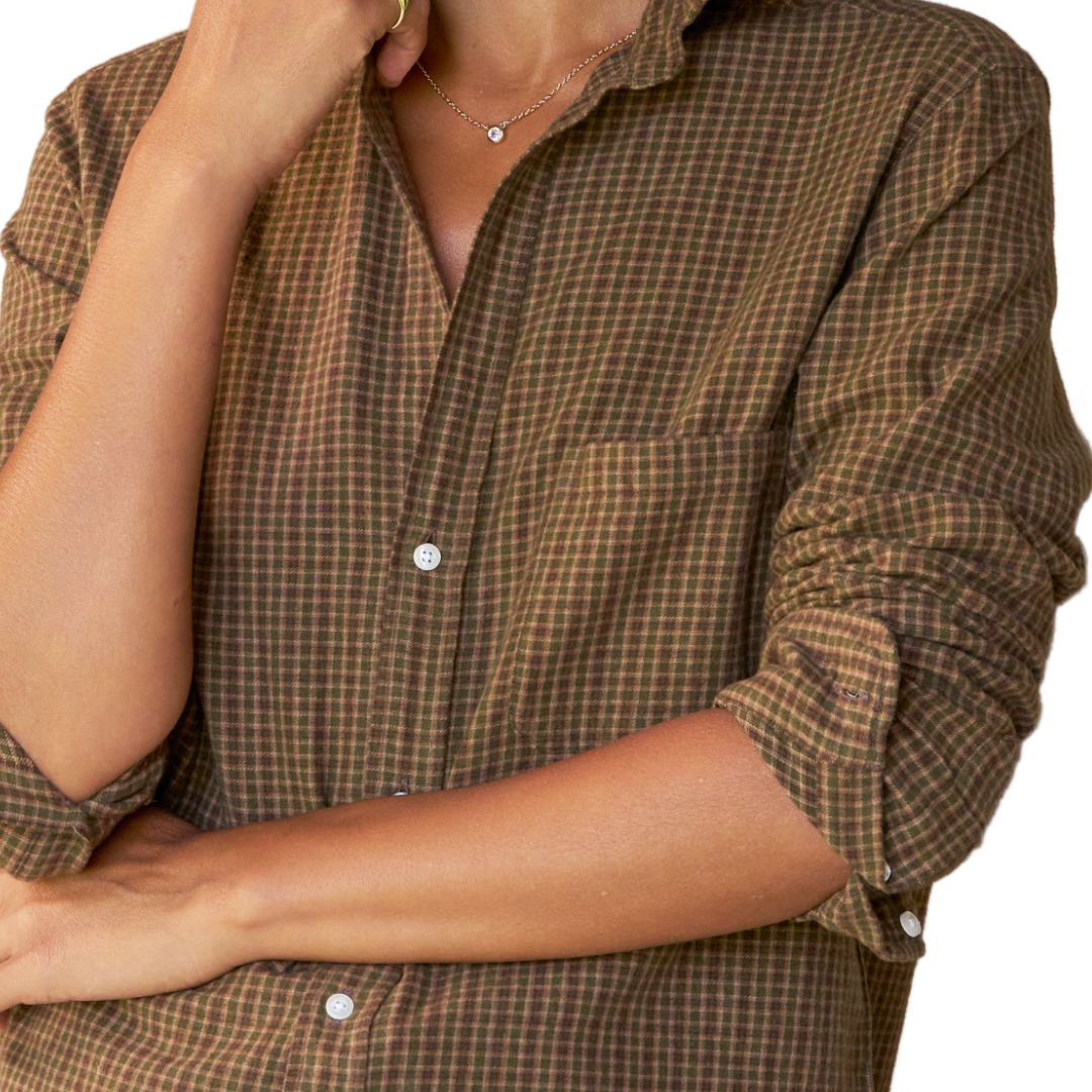 Eileen in Brown Pink Plaid Flannel