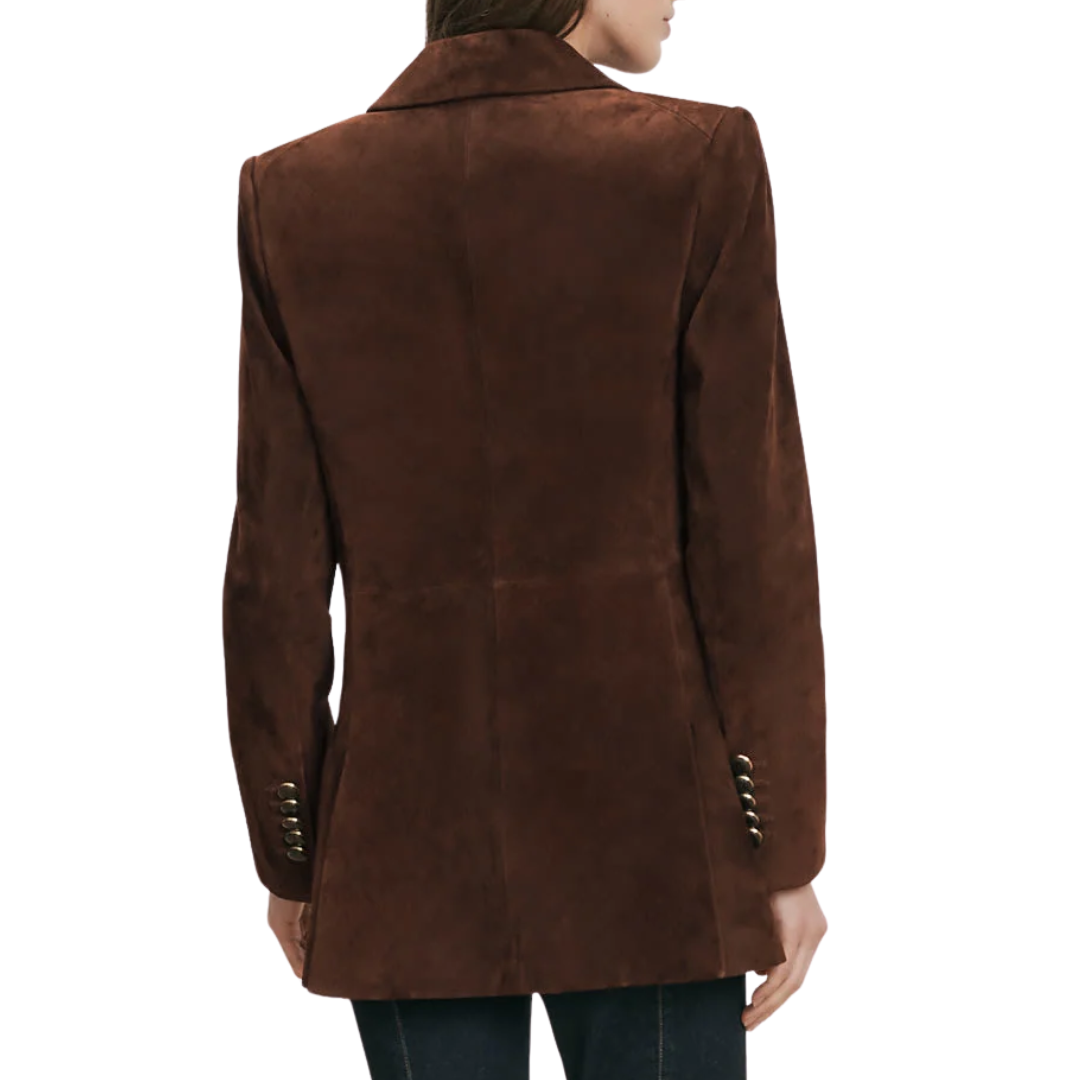 Maci Suede Dickey Jacket in Espresso