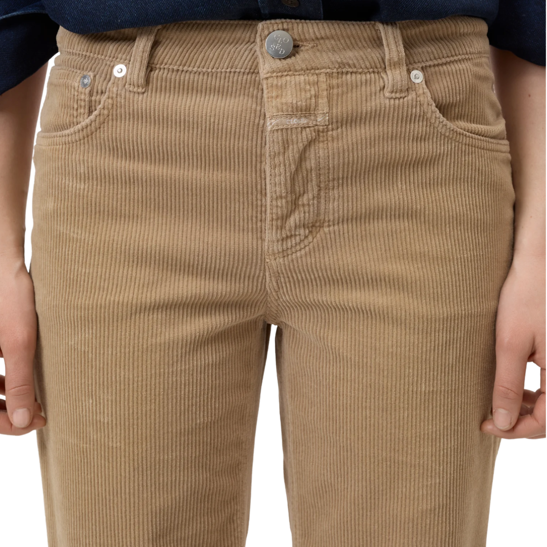 Gillan Wide Corduroy Pants 30" in Wheat Beige