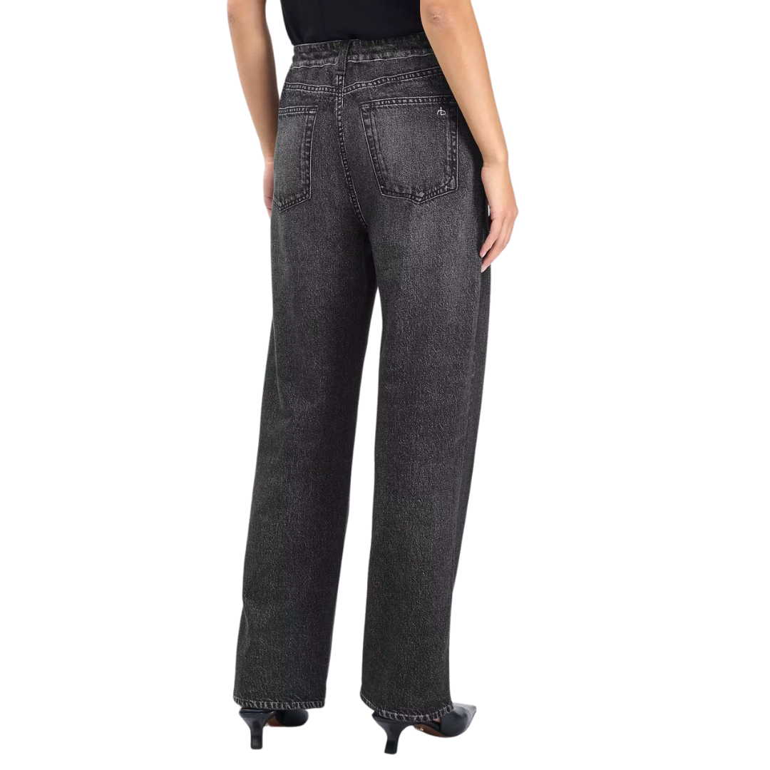 Miramar Drawstring Wide-Leg Pants in Washed Black