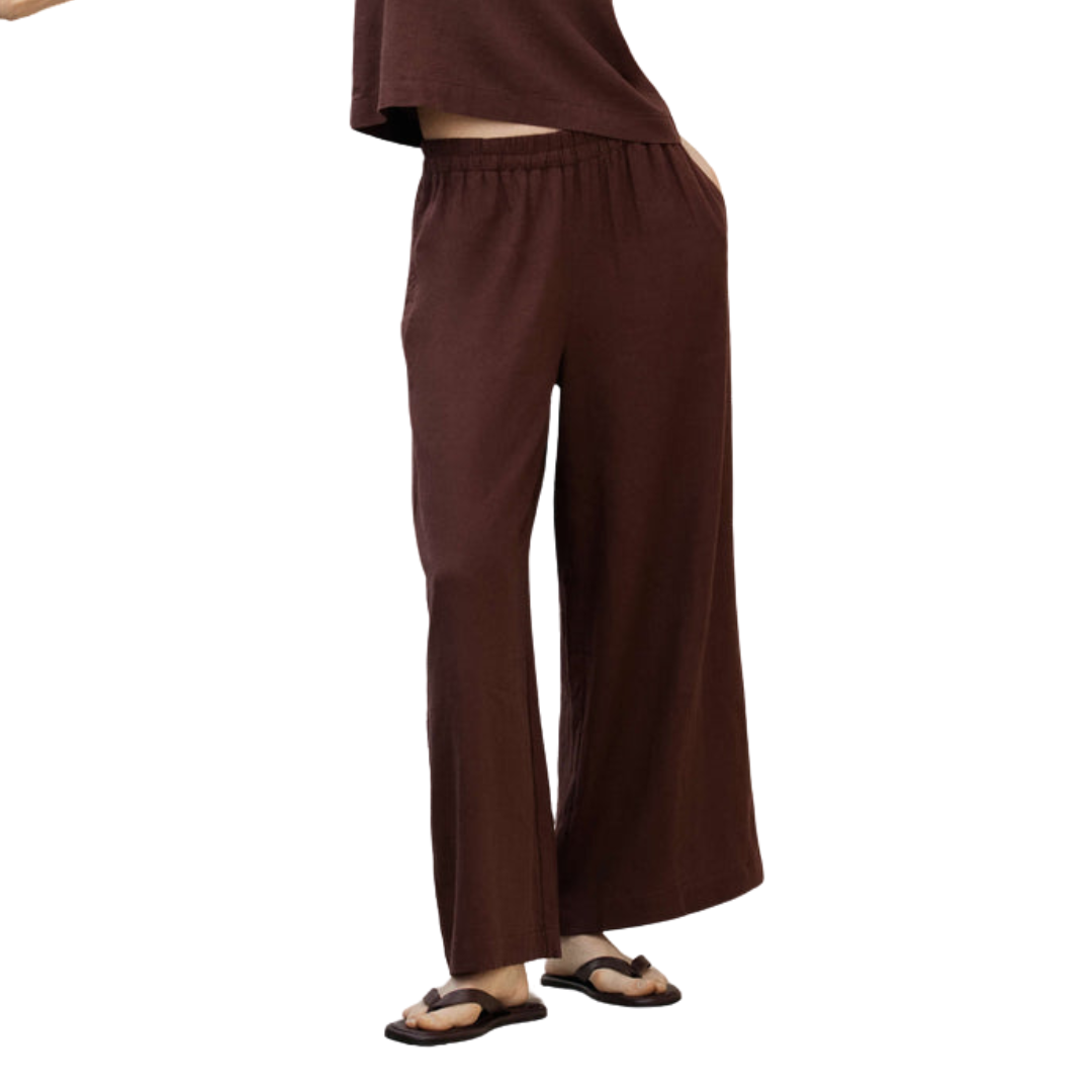 Scout Linen Pant in Chocolate Cherry