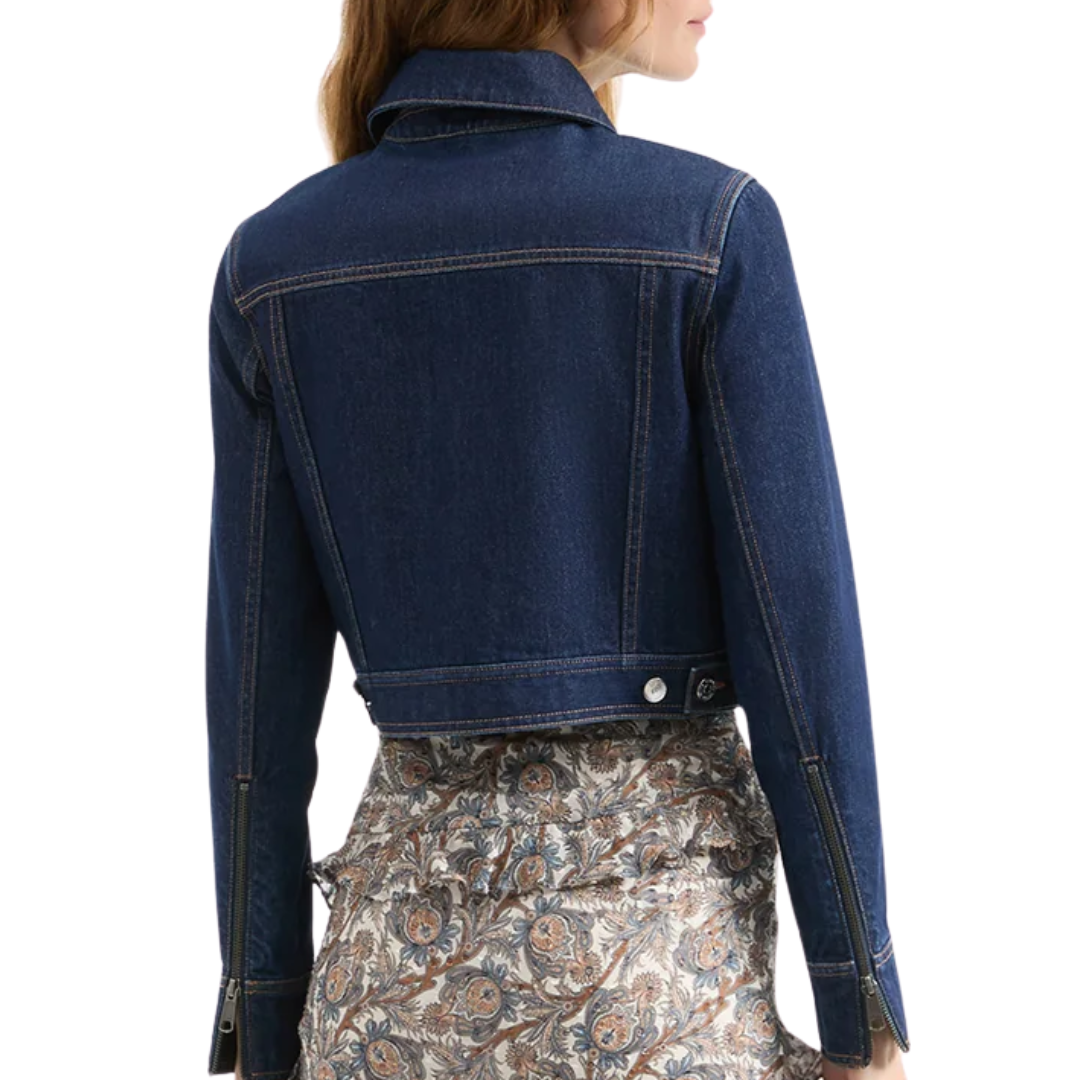 Patty Cropped Denim Jacket in Indigo Rinse