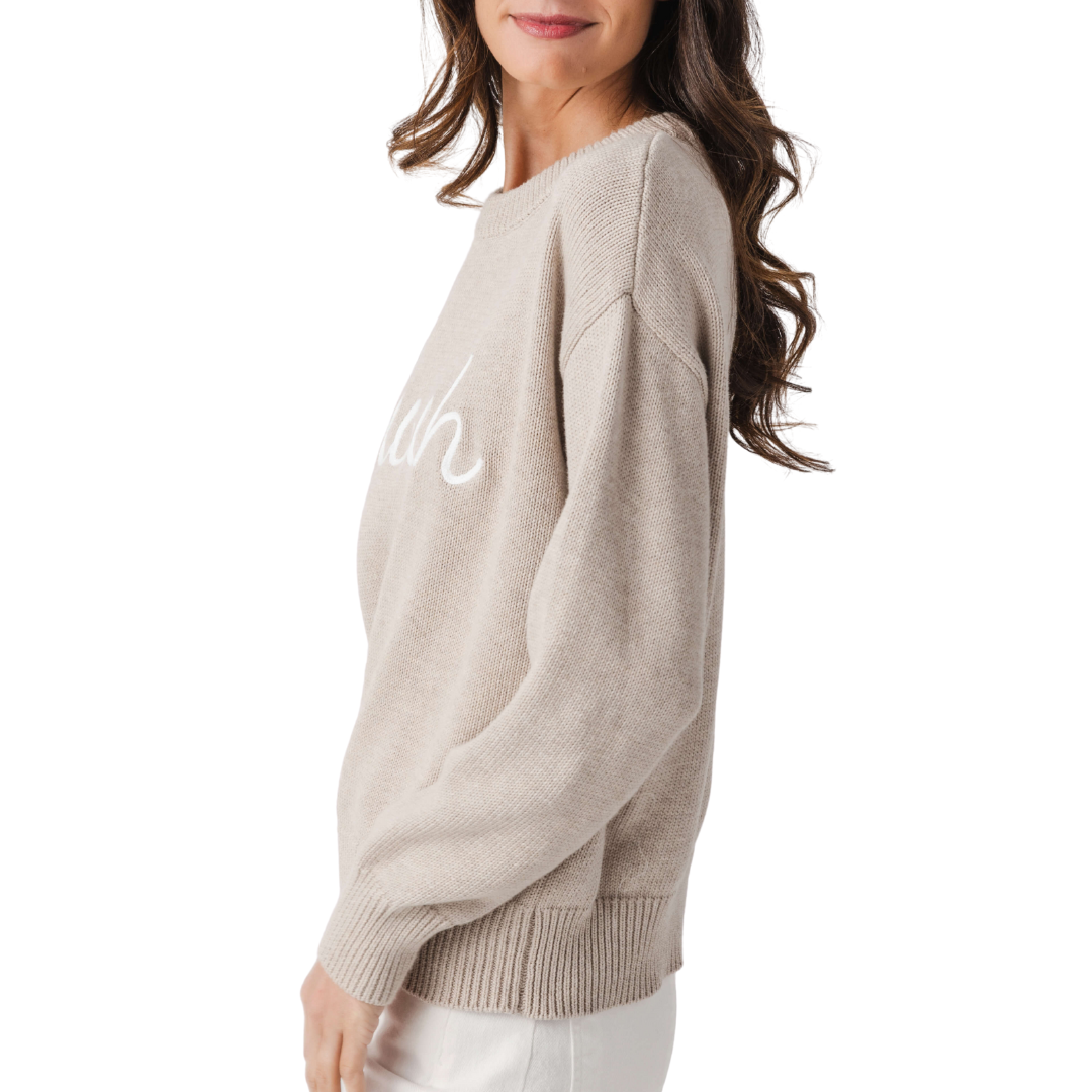 Beach Boyfriend Sweater in Natural Heather