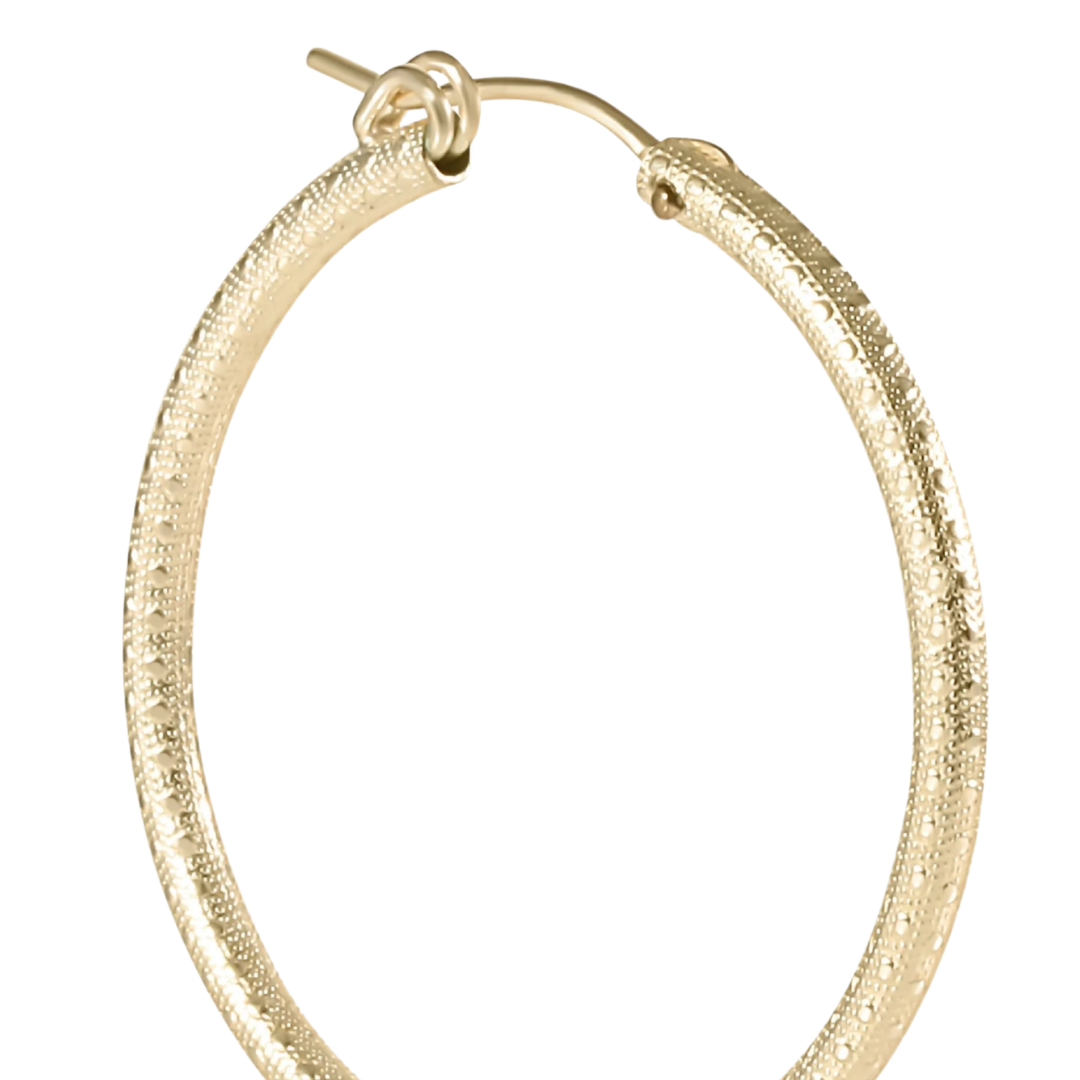 Round Gold 1.25" Hoop-Textured