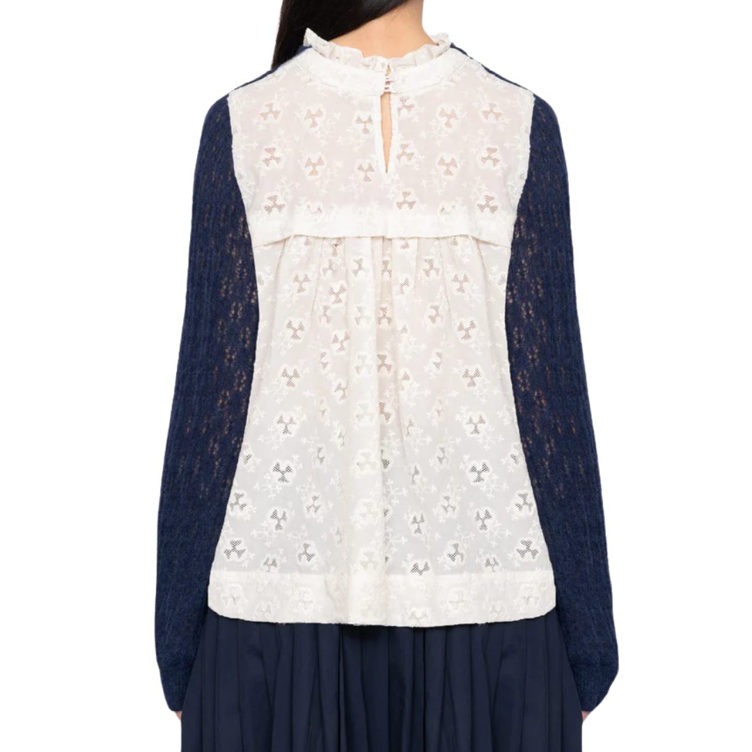 Teagan Combo Sweater in Navy
