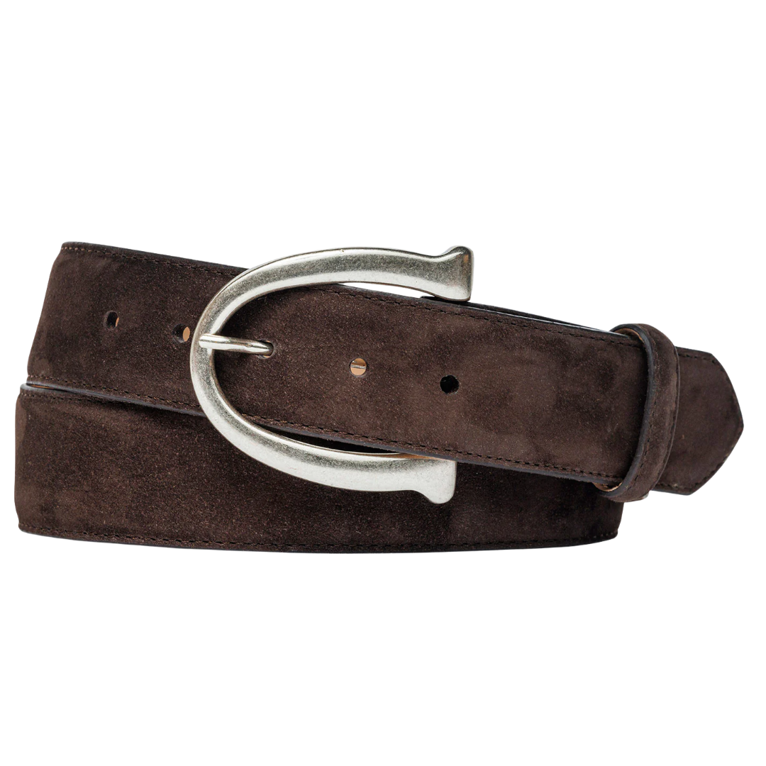 Nubuck Suede Belt in Coffee