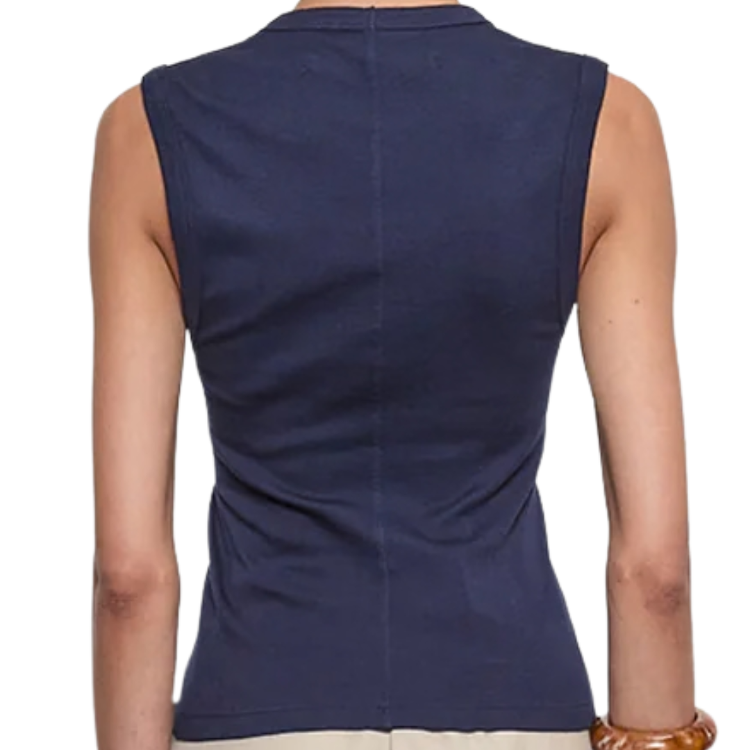 New Classic Sleeveless V in Dark Navy