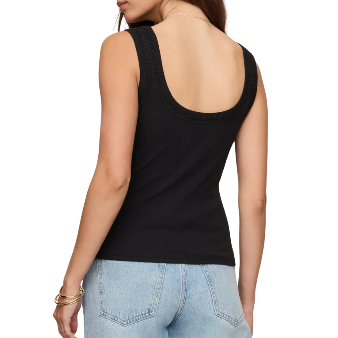Larkin Whipstitch Tank in Black