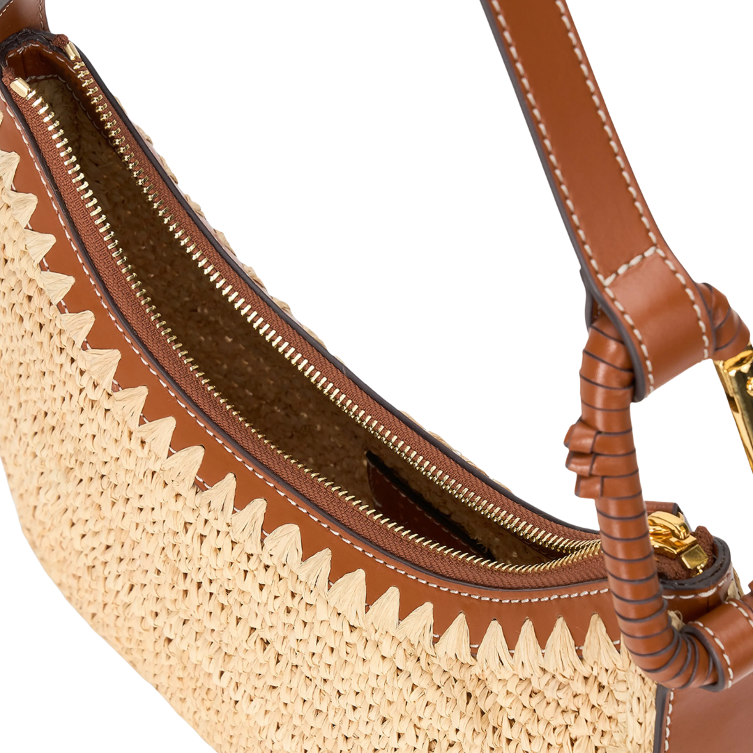 Alden Raffia Shoulder Bag in Natural/Tan