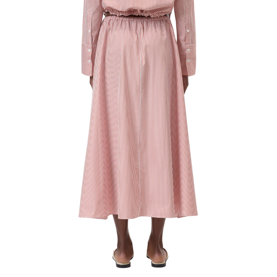 Gathered Skirt in Brick Red