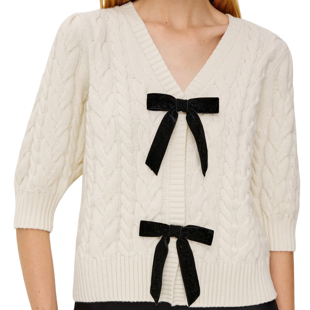 Clarissa Sweater in Ivory Cables