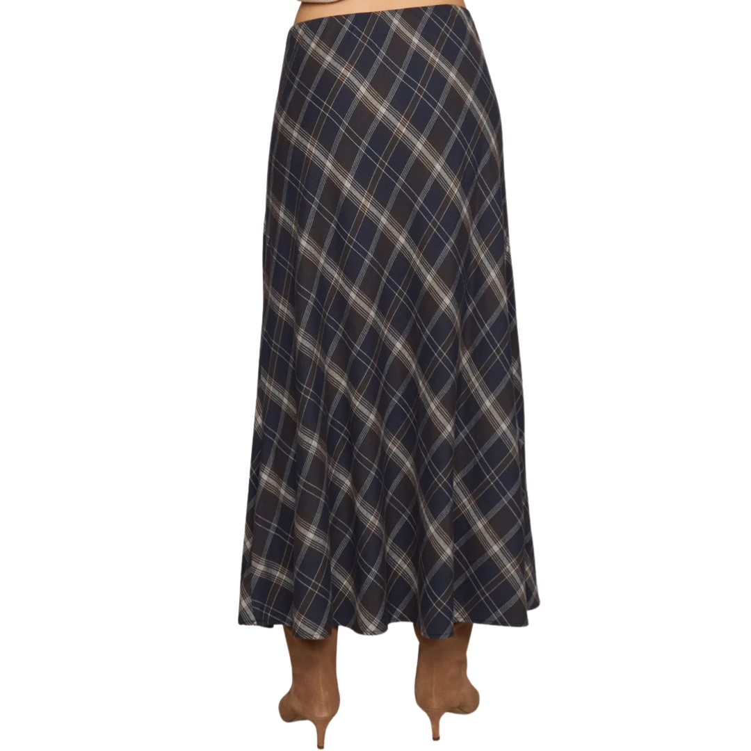 Crestview Plaid Maxi Skirt in Eclipse