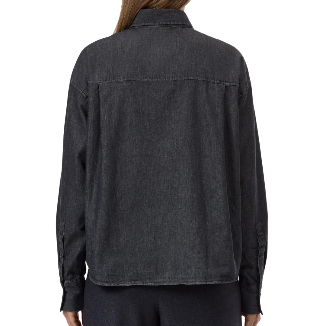 Denim Blouse in Mid Grey