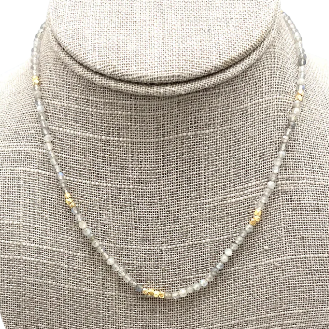 Sigrid Beaded Necklace in Labradorite