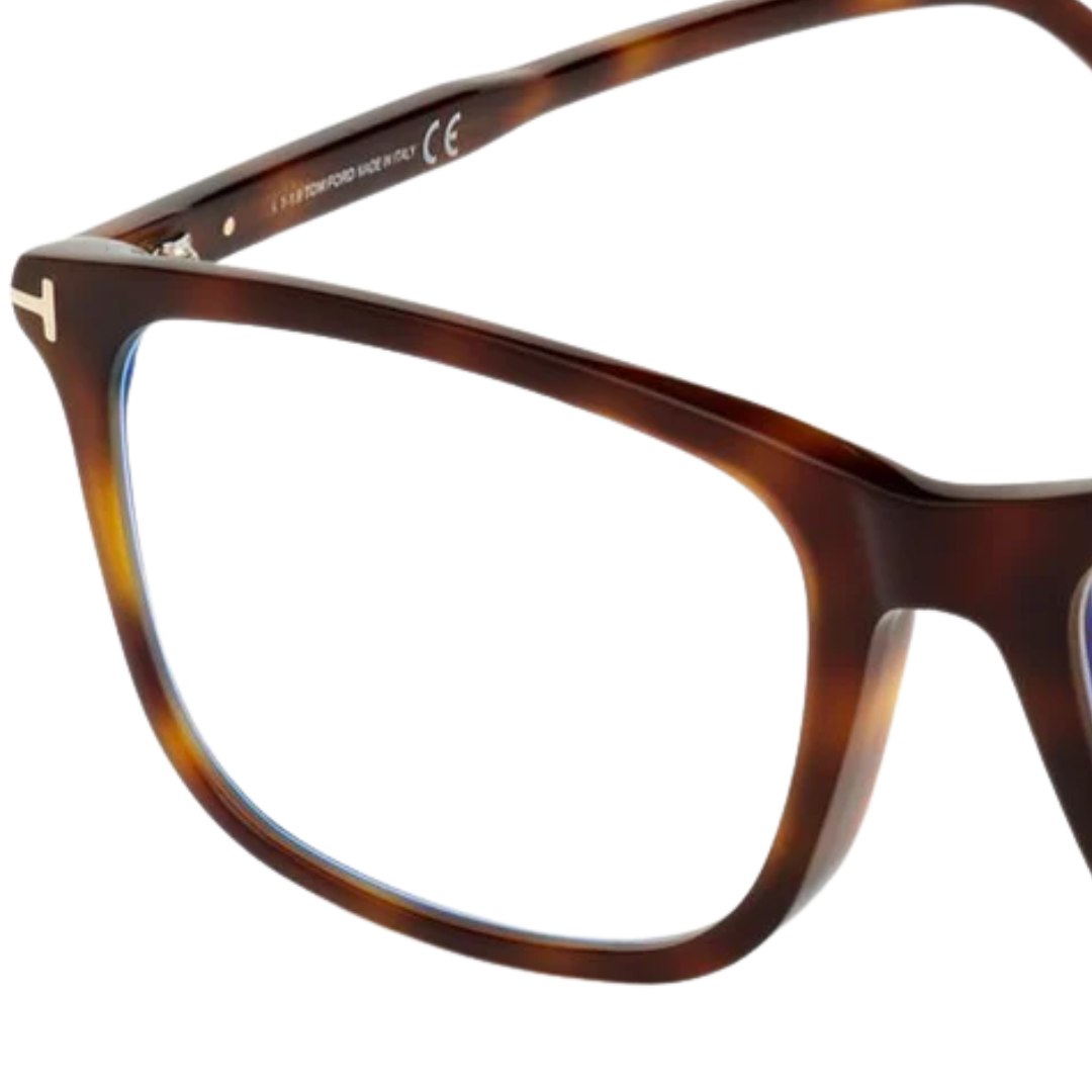 Blue Block Square Opticals in Havana/Rose Gold