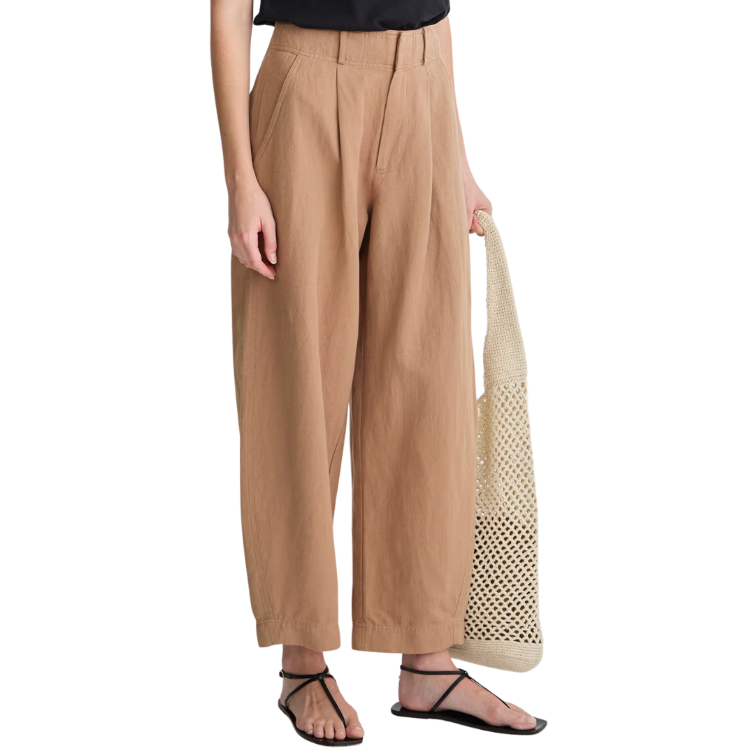 Petite Bari Crop Trouser in Deep Khaki