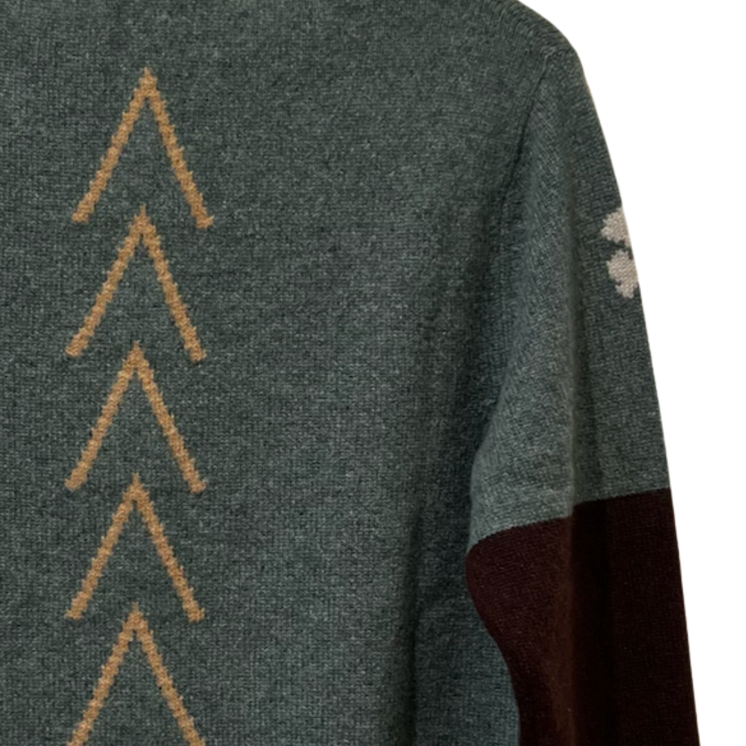 Arrows Cashmere Cardigan in Sage/Mix
