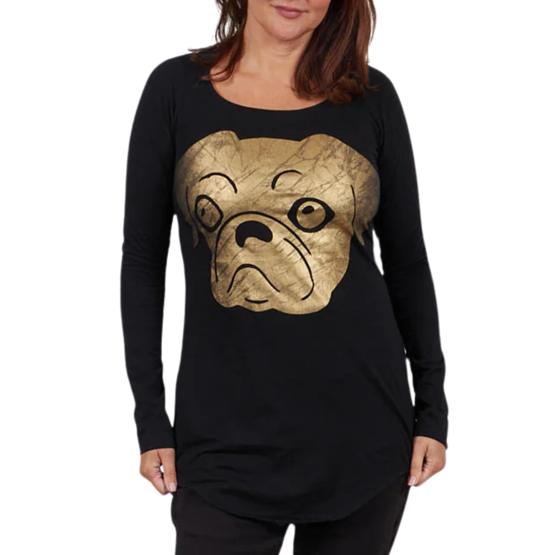 Gold Foil Printed T-Shirt in Black