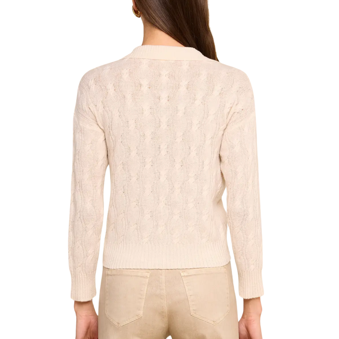 Airy Cable Knit Sweater in Ivory