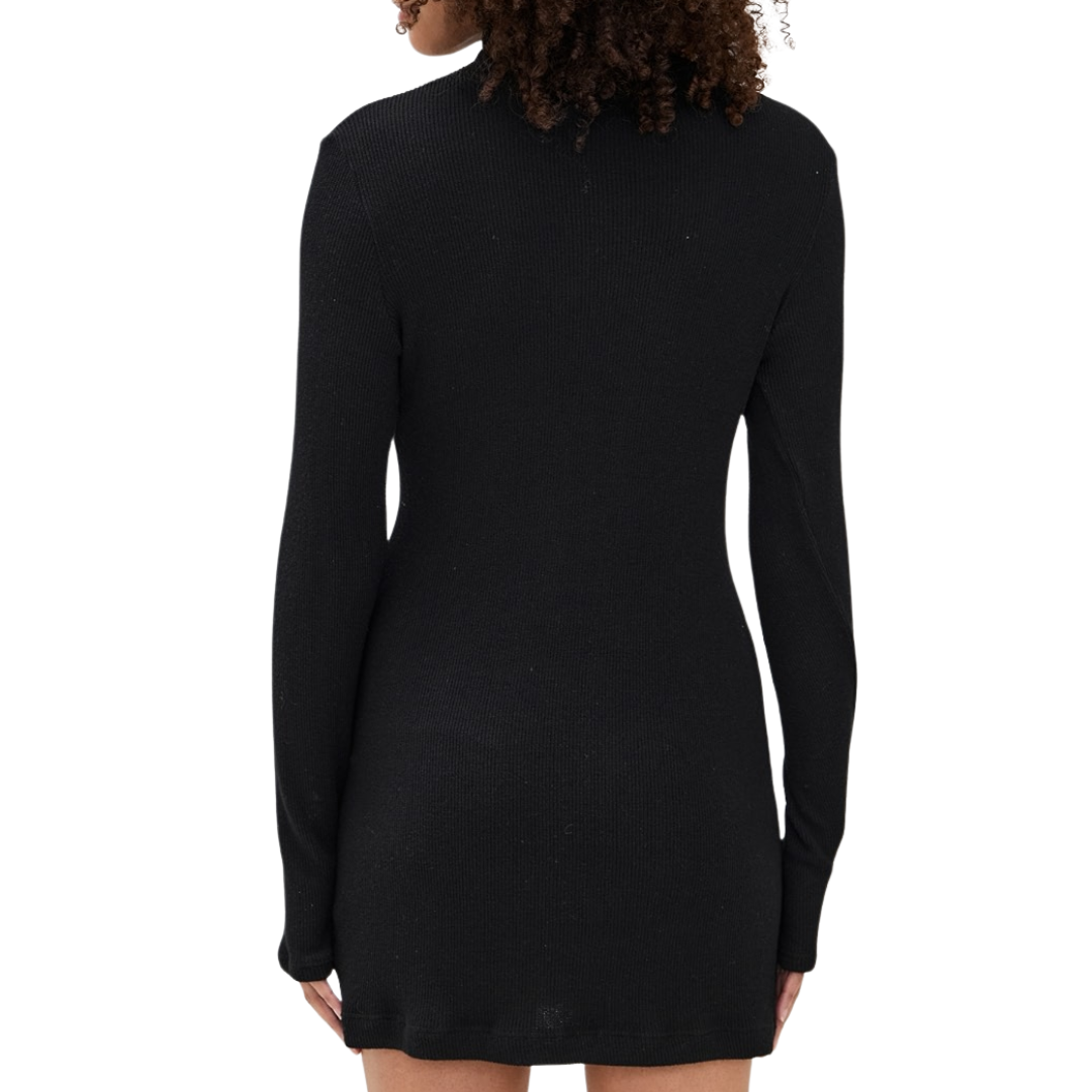 Knit Turtleneck Tunic/Mini in Black