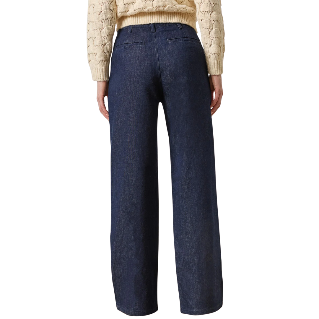 Denim Trouser in Dark Wash Blue
